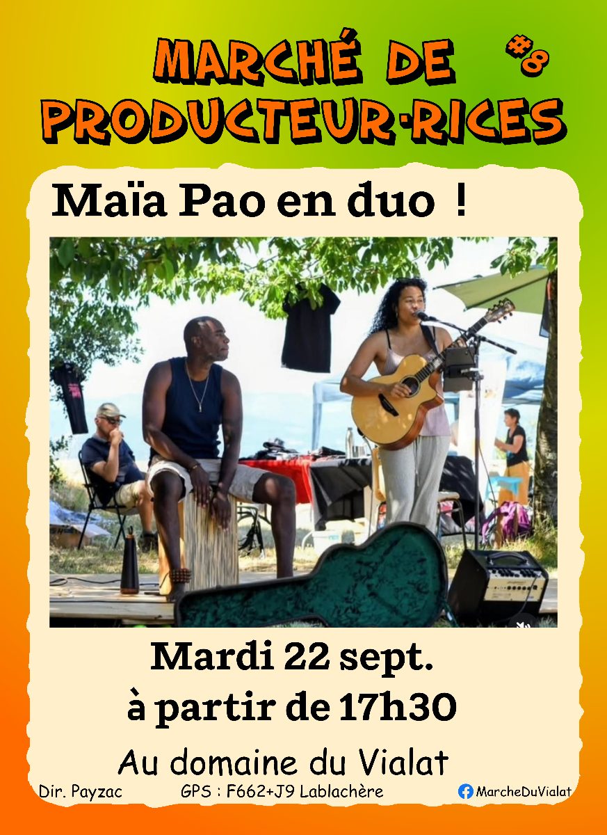 Affiche de Maïa pao en duo à Lablachère