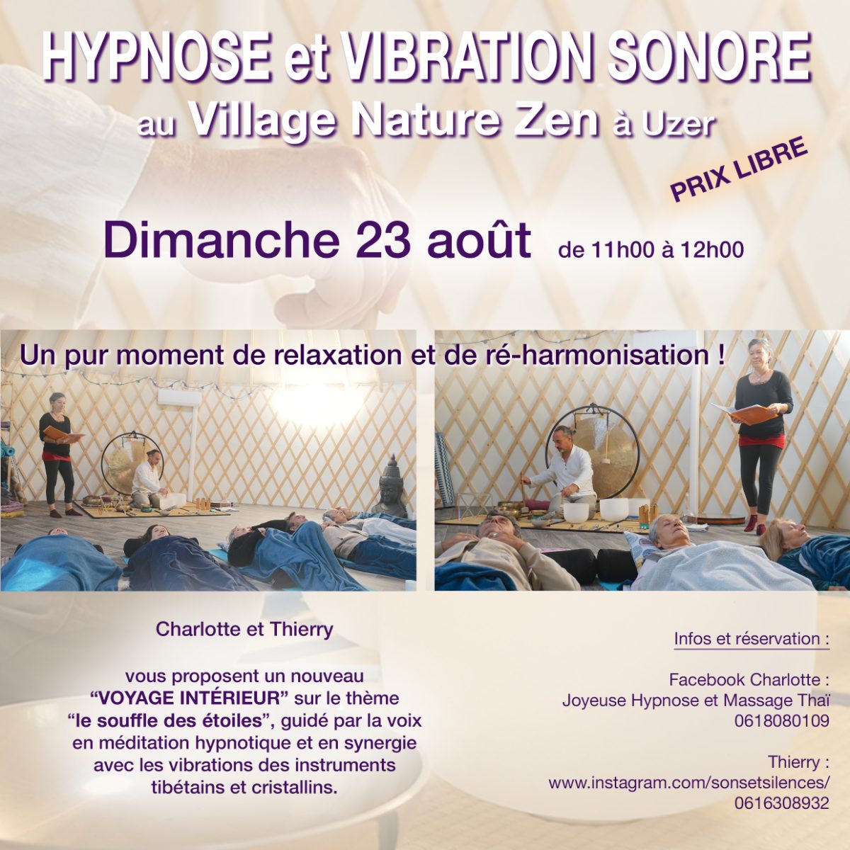 Affiche Hypnose et Vibrations Sonore