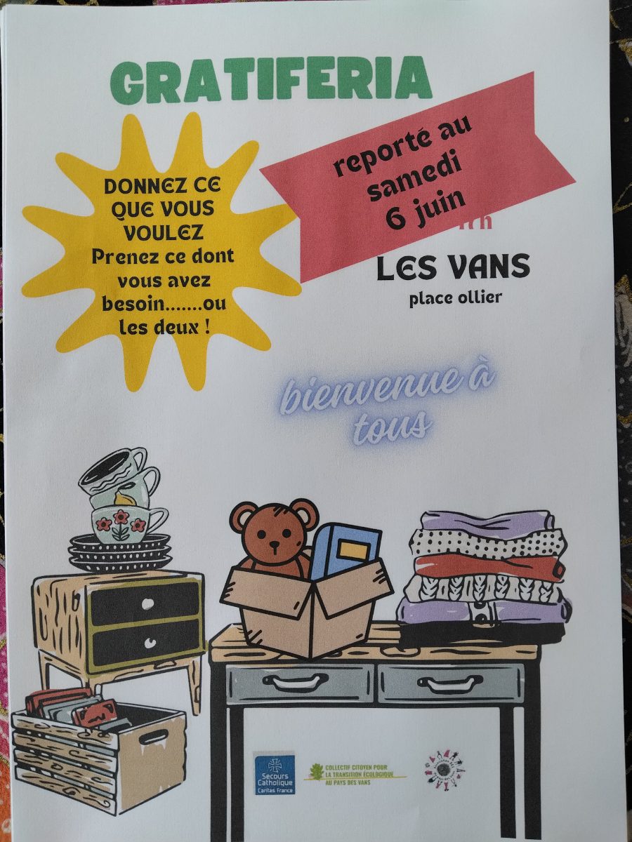 Affiche de Gratiferia de printemps à Les Vans
