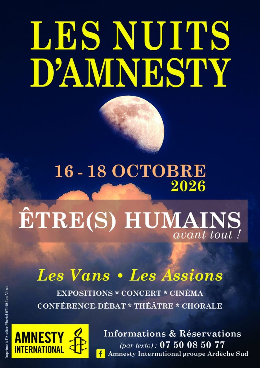 Affiche de đ LES NUITS DâAMNESTY Ă Les Vans
