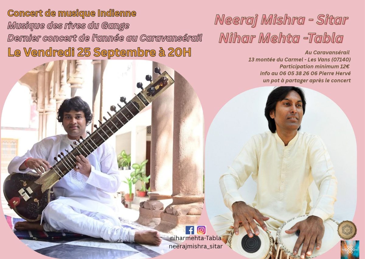 Affiche de Concert de musique indienne à Les Vans