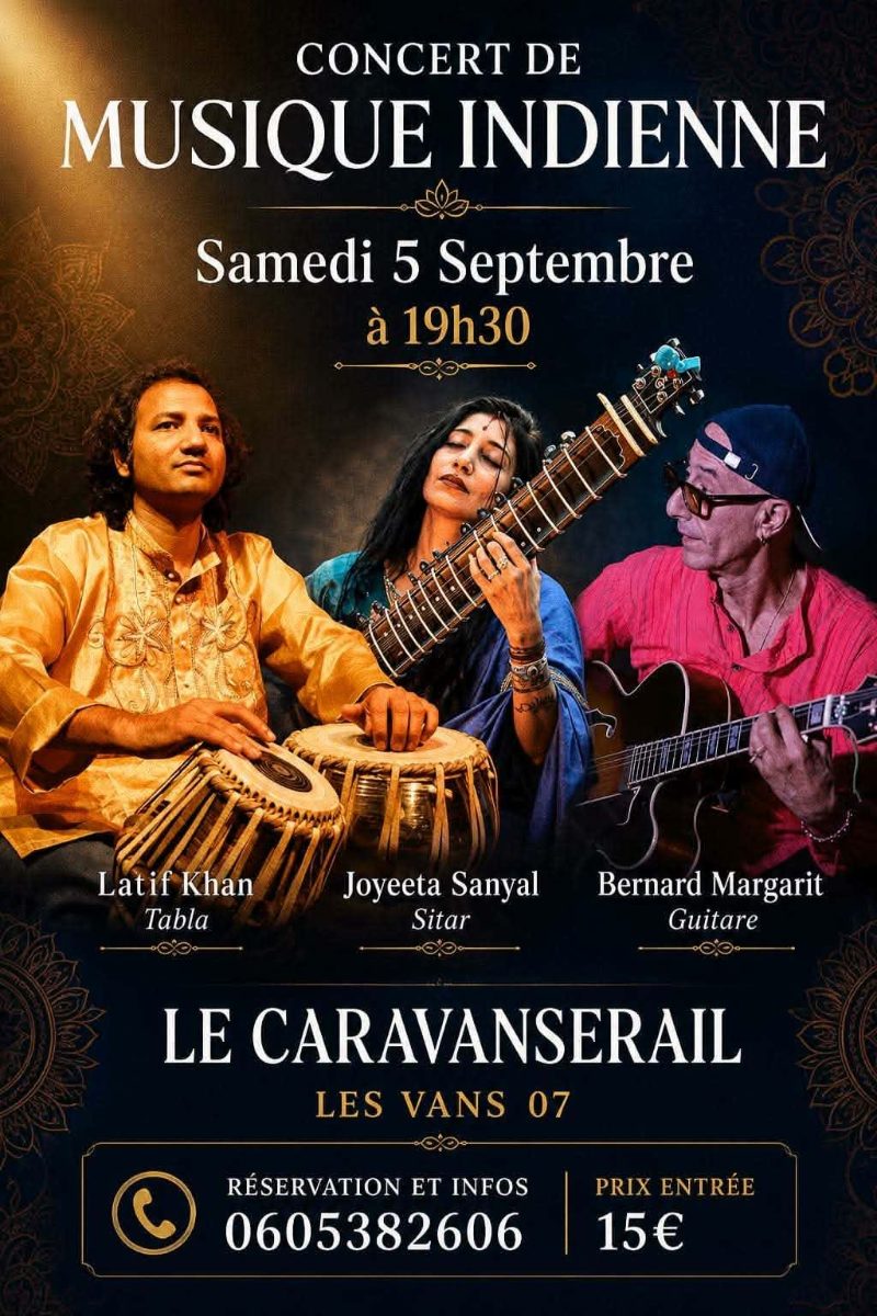 Affiche de Concert de musique indienne à Les Vans