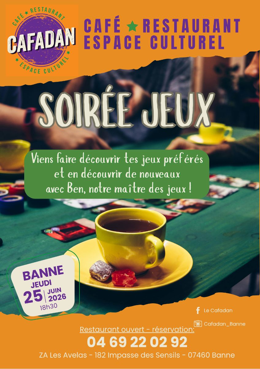 Affiche de Soirée jeux à Banne