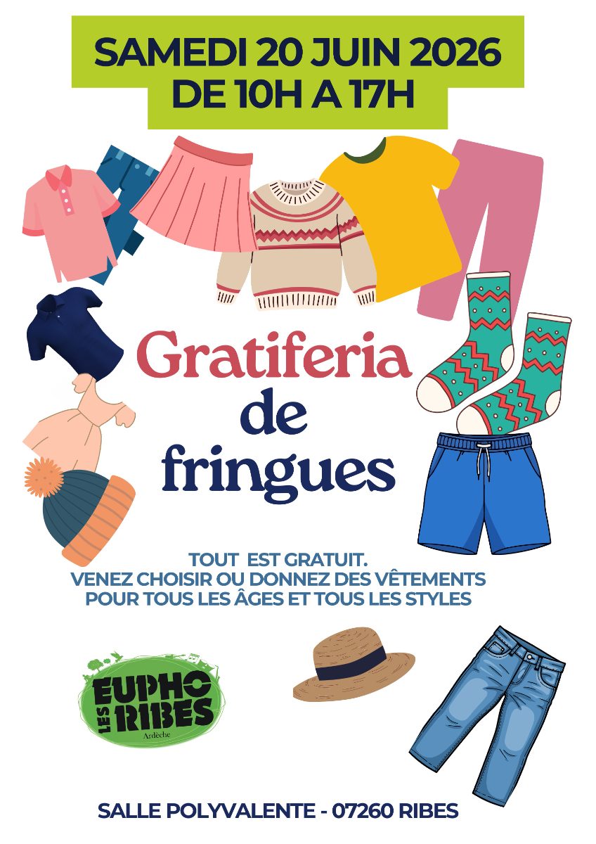 Affiche de Gratiferia de fringues à Ribes