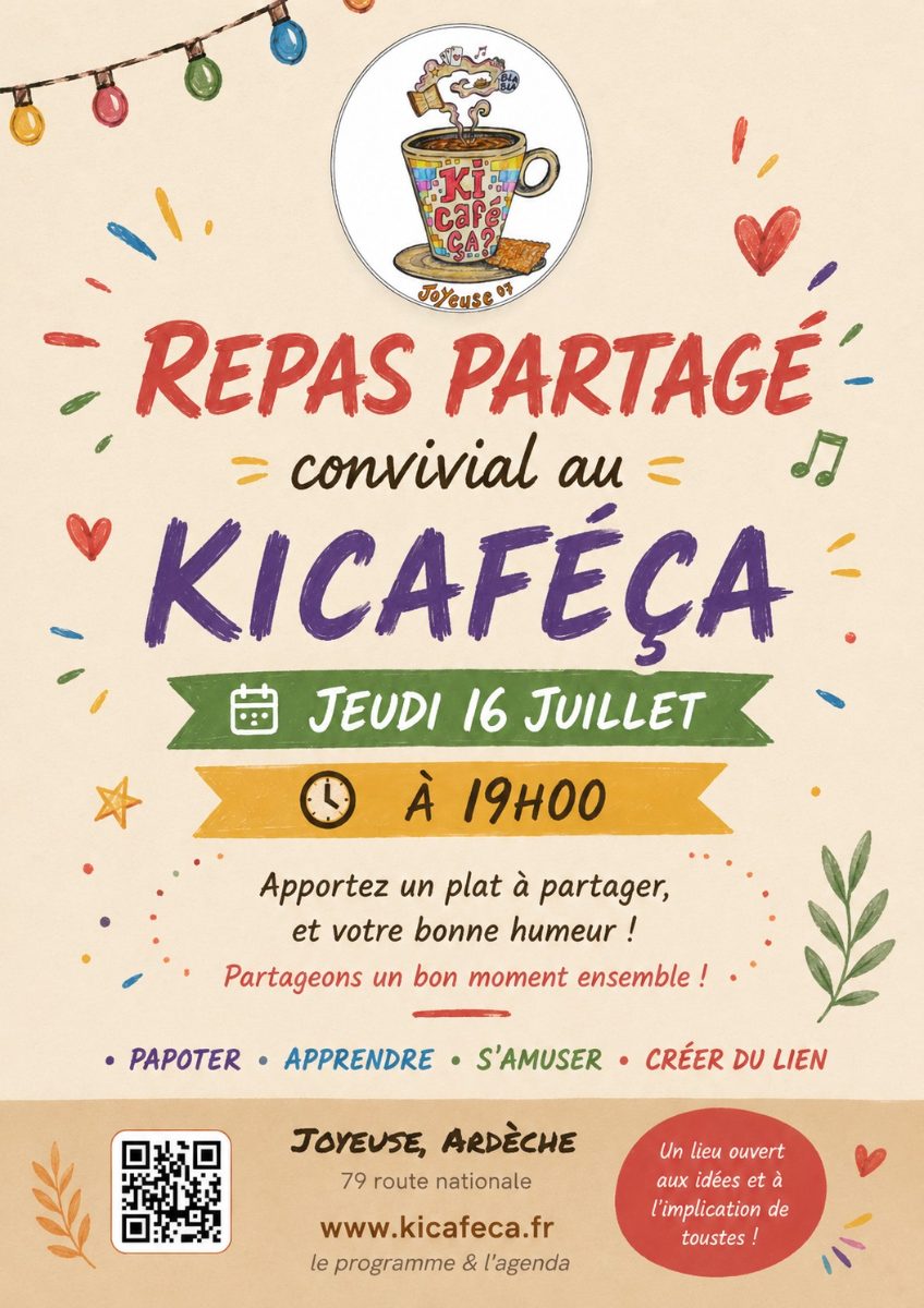 Affiche de Repas partagé au kicaféça à Joyeuse