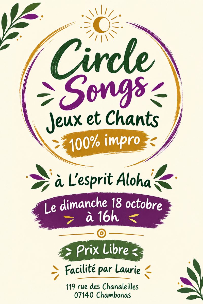 Affiche de Circle songs jeux et chants à Chambonas
