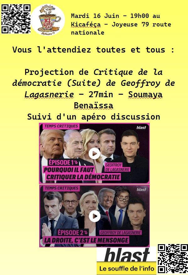 Affiche de Critique de la démocratie à Joyeuse