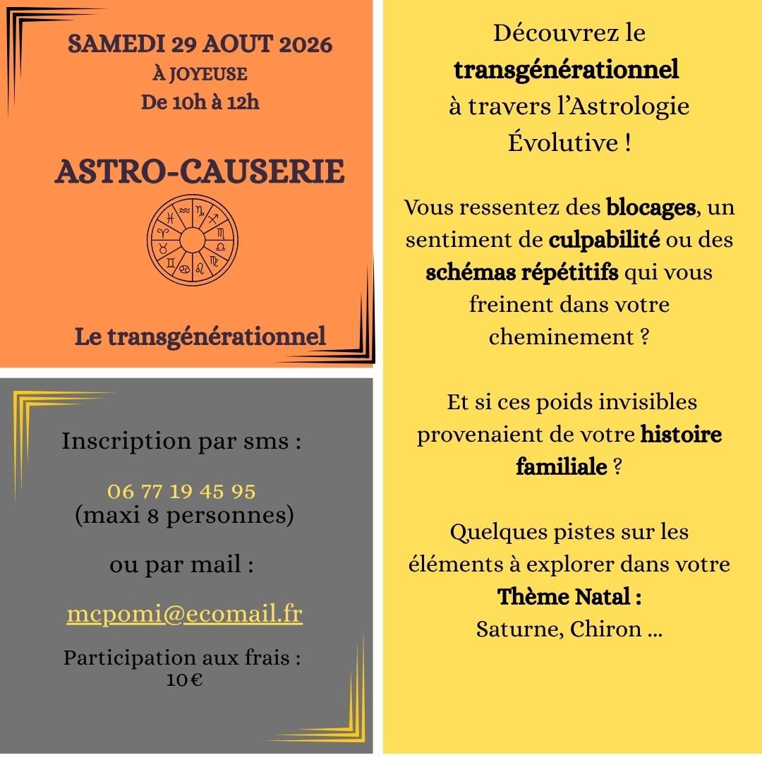 Affiche de Astro causerie à Joyeuse