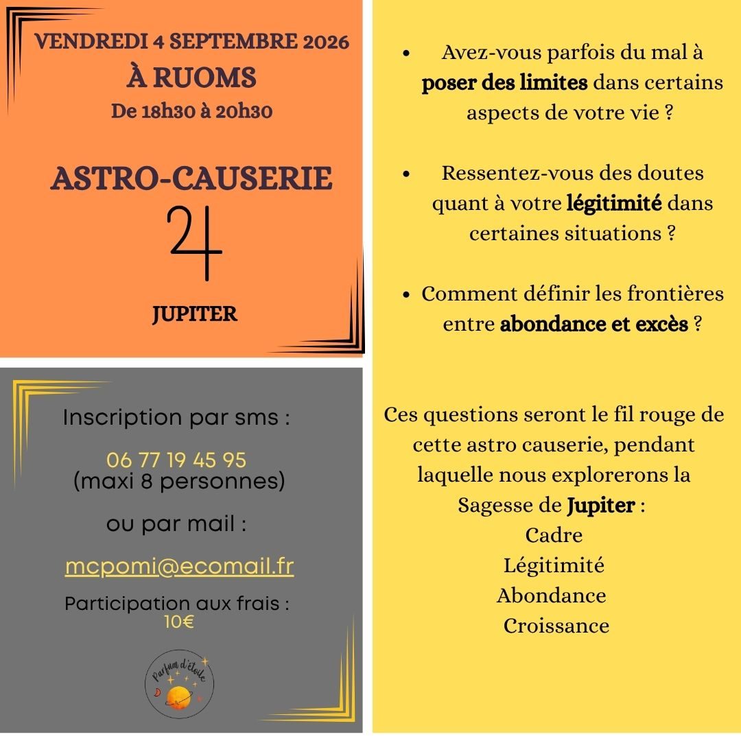 Affiche de Astro causerie à Ruoms