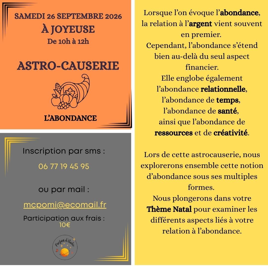 Affiche de astro causerie à Joyeuse