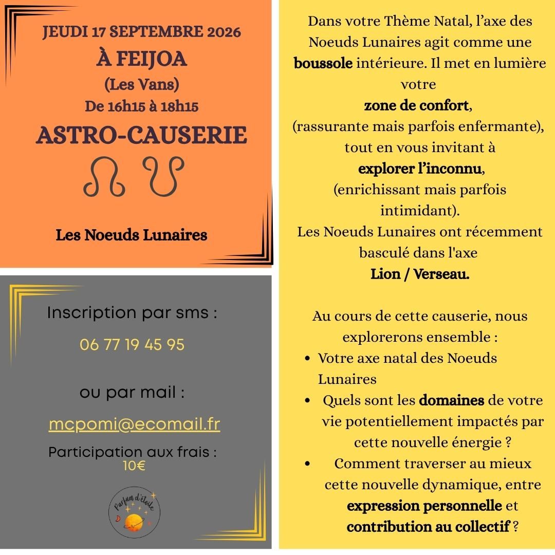 Affiche de astro causerie à Les Vans