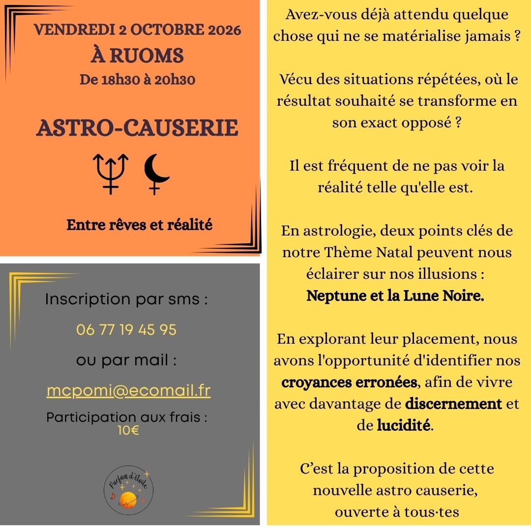 Affiche de Astro causerie à Ruoms