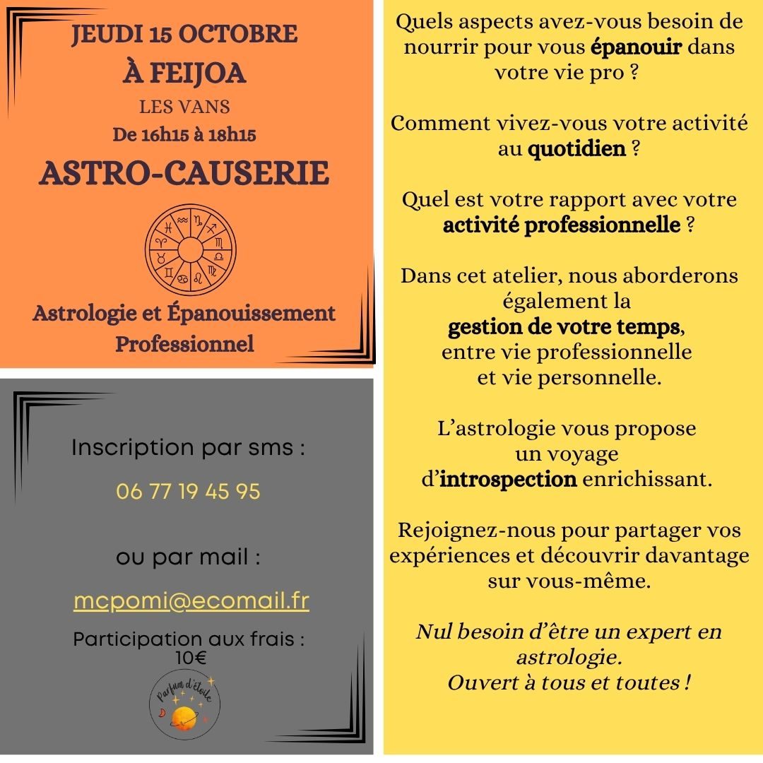 Affiche de astro causerie à Les Vans