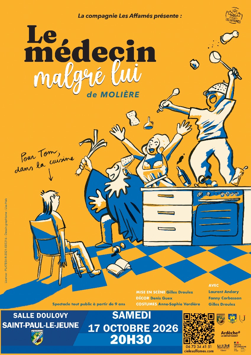 Affiche de Le médecin malgré lui Molière à Saint-Paul-le-Jeune