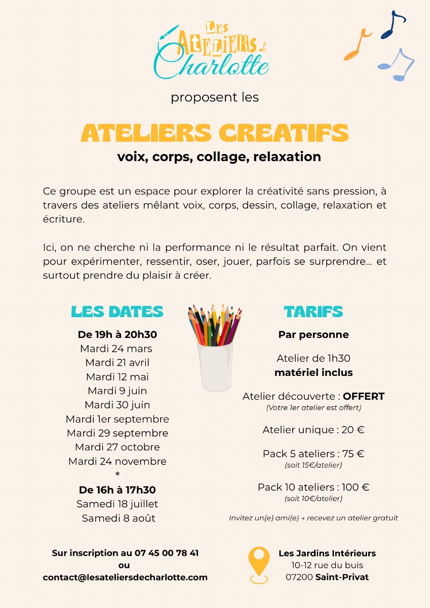 Affiche de Les Ateliers créatifs à Saint-Privat