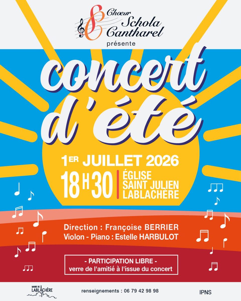 Affiche de Concert Schola Cantharel à Lablachère