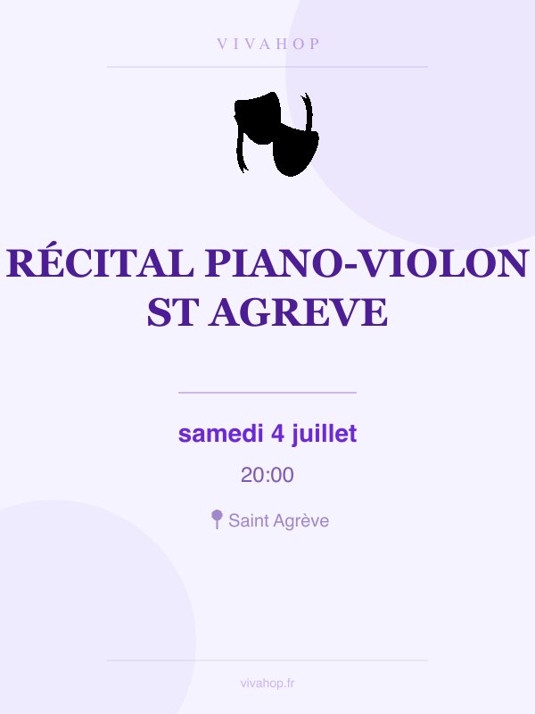 Affiche de RÉCITAL PIANO-VIOLON ST AGREVE à Saint Agrève