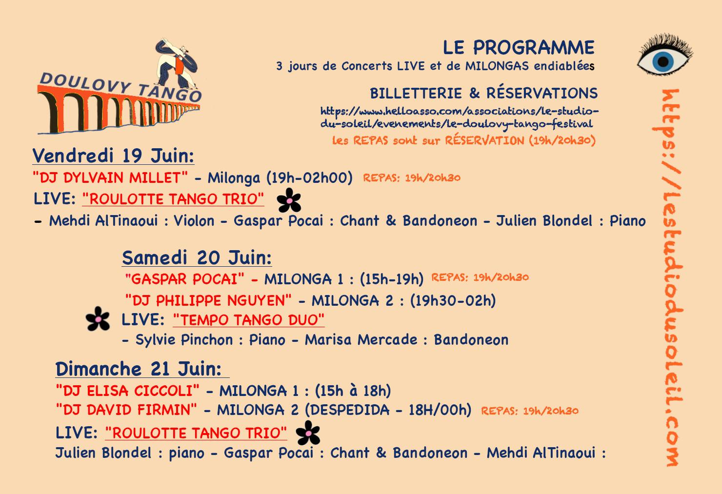 Affiche de Doulovy tango festival Ă Saint-Paul-le-Jeune