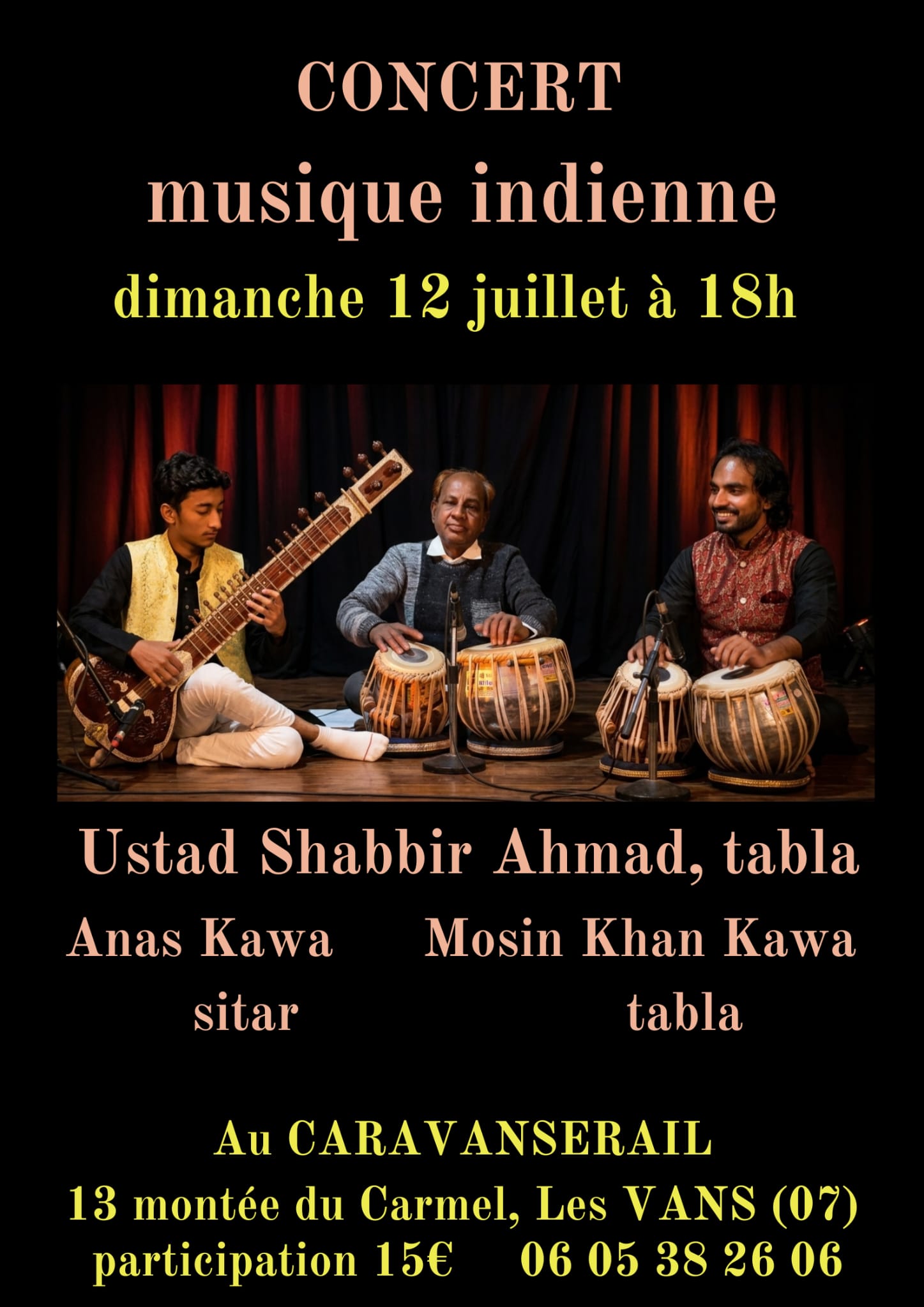 Affiche de Concert musique indienne à Les Vans