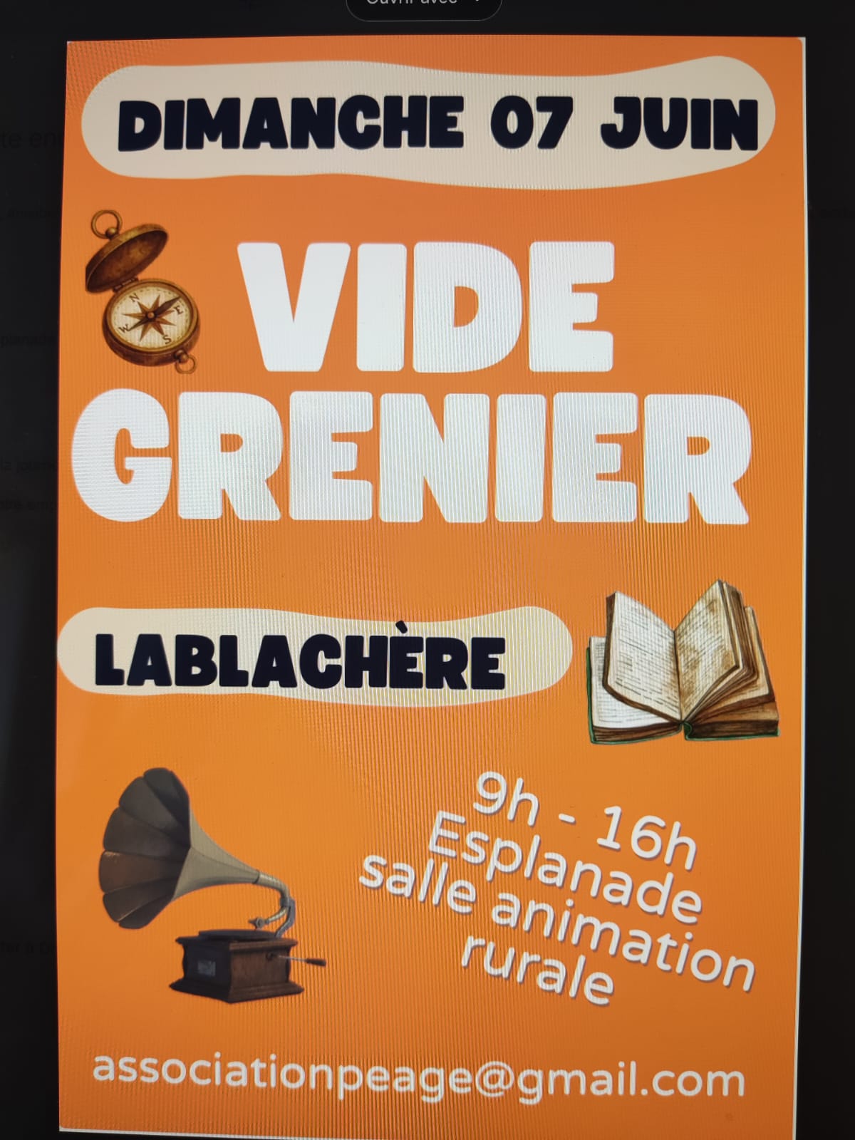 Affiche de Vide grenier à Lablachère