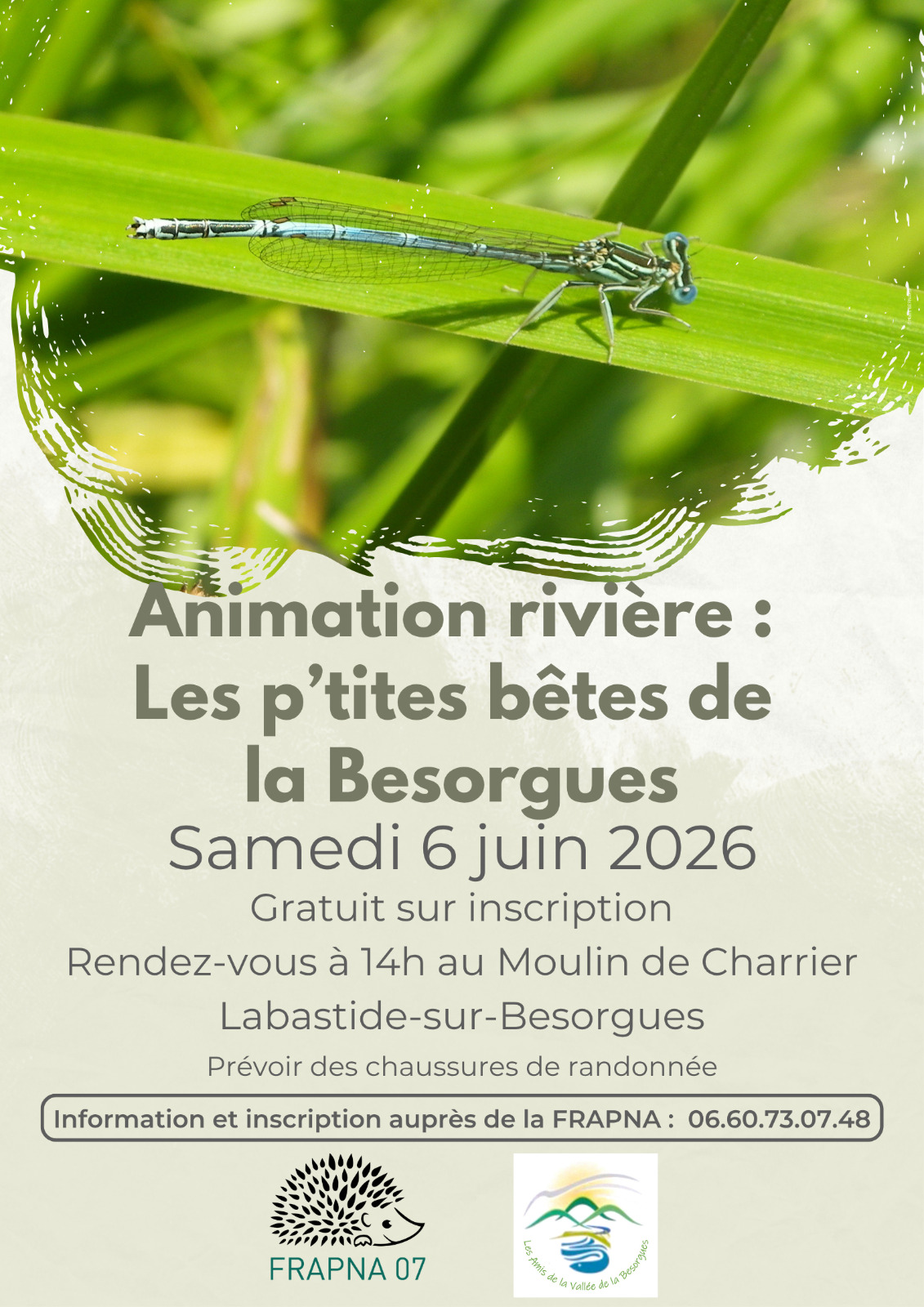 Affiche de Animation rivière p'tites à Labastide-sur-Besorgues