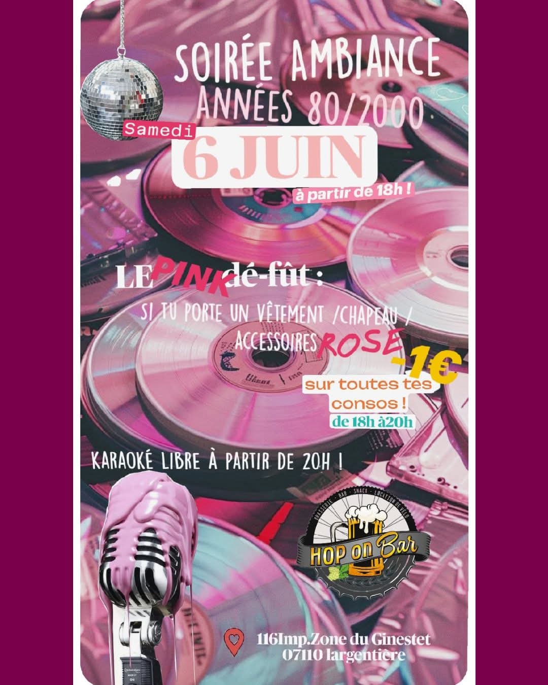 Affiche de Soirée ambiance années 80/2000 à Largentière