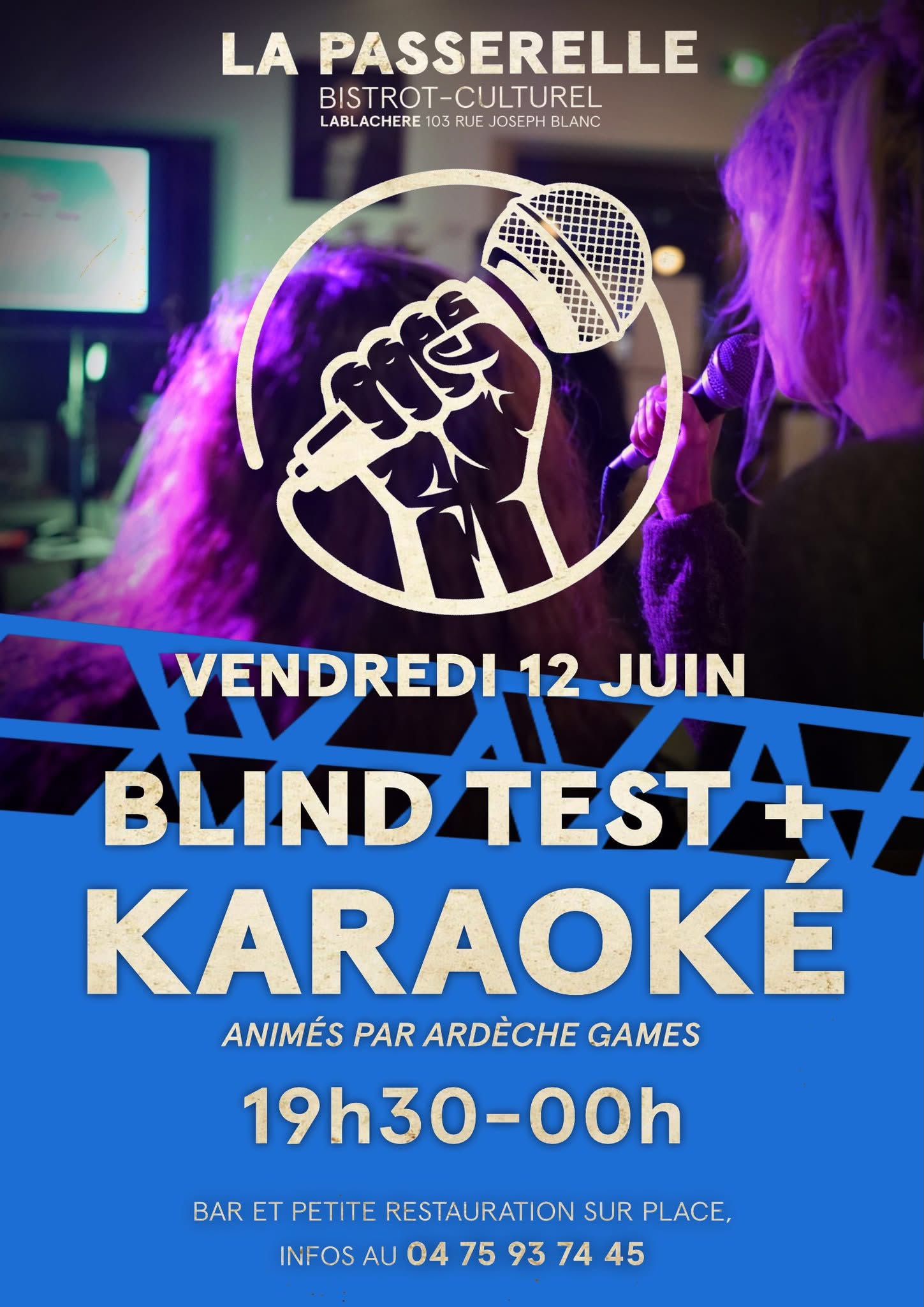 Affiche de Blind test + karaoké à Lablachère