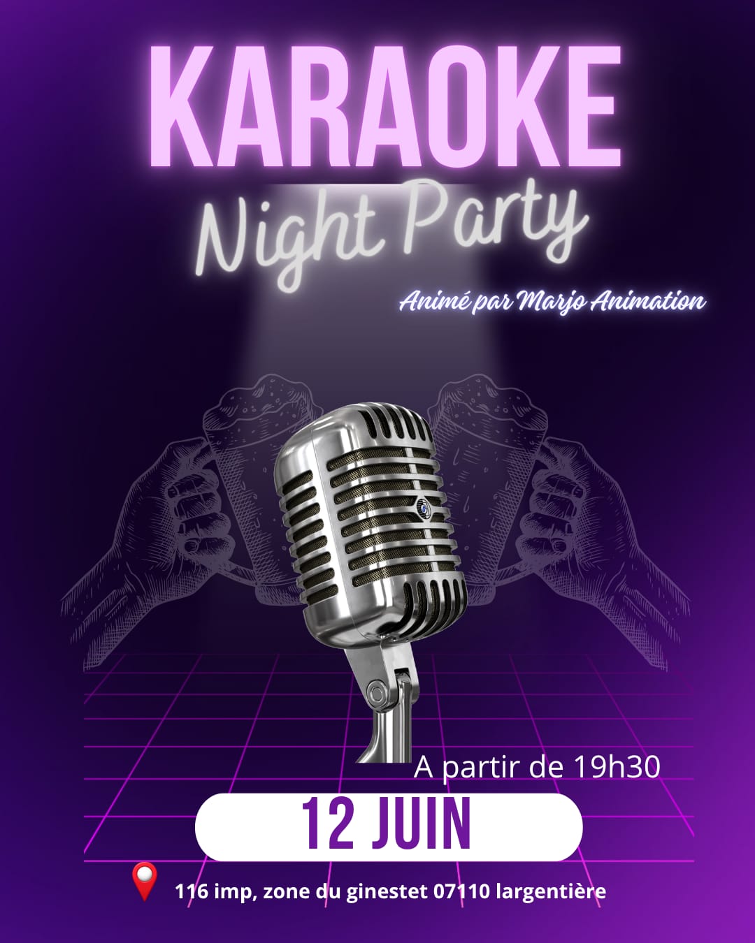 Affiche de Karaoké night party à Largentière