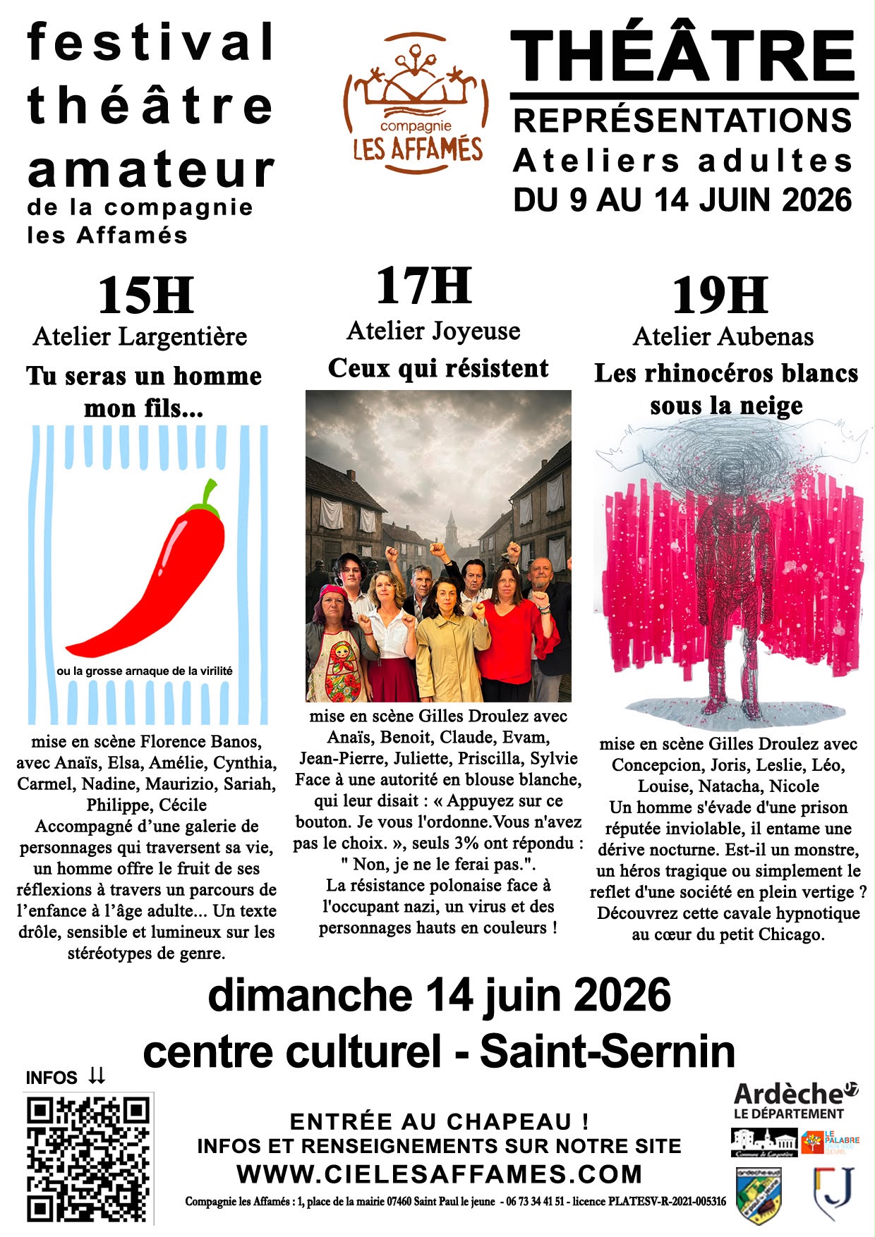 Affiche de Festival théâtre amateur les à Saint-Sernin