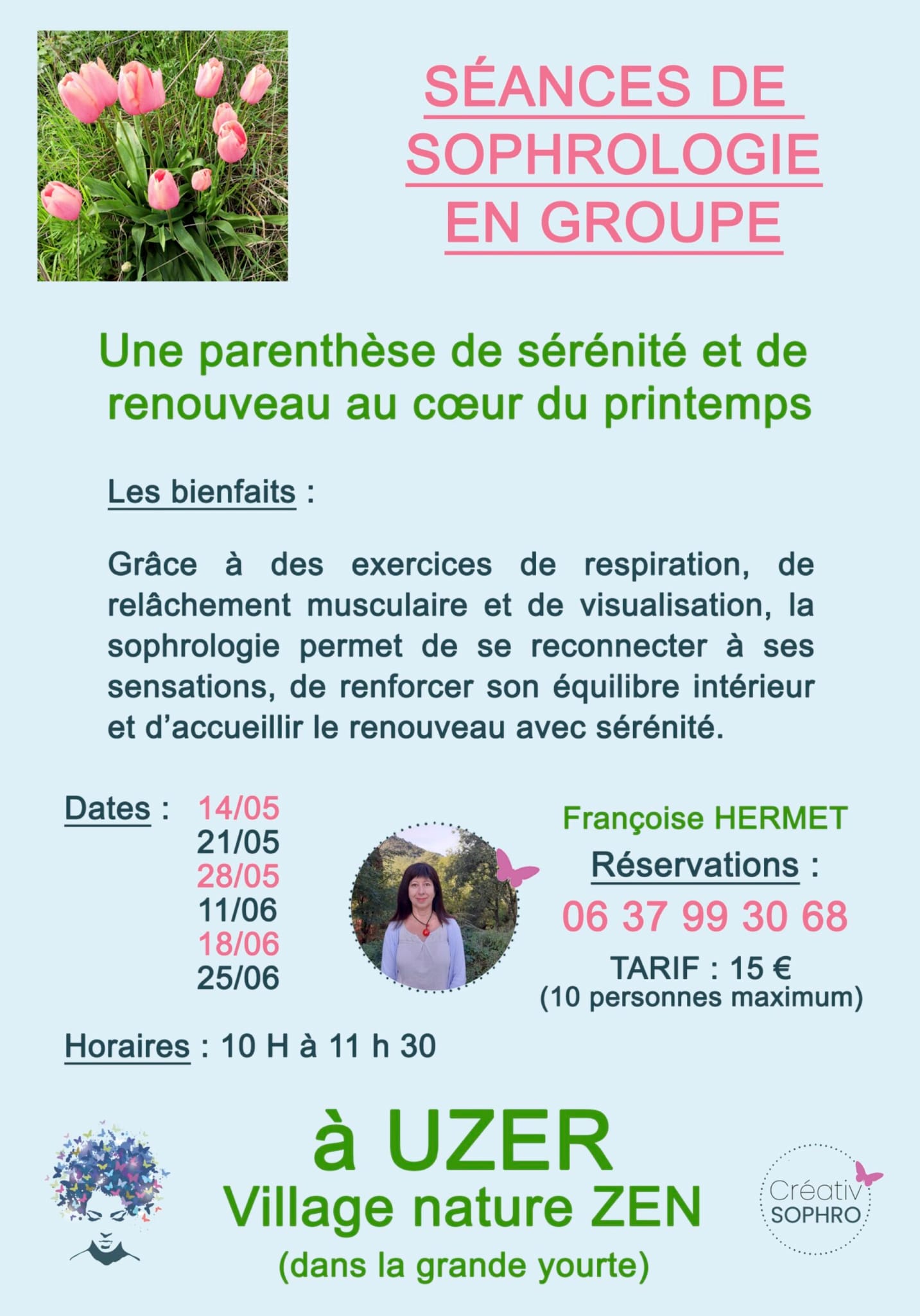 Affiche de Séances de sophrologie en à Uzer