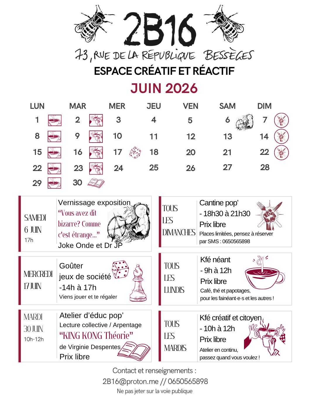 Affiche de 2b16 - juin 2026 à Bessèges