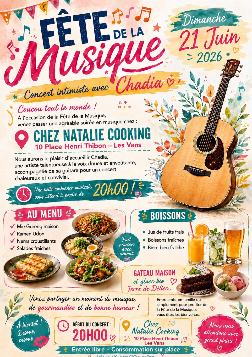 Affiche de Fête de la musique avec chadia à Les Vans