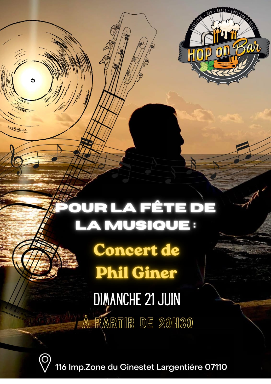 Affiche de Concert de phil giner à Largentière