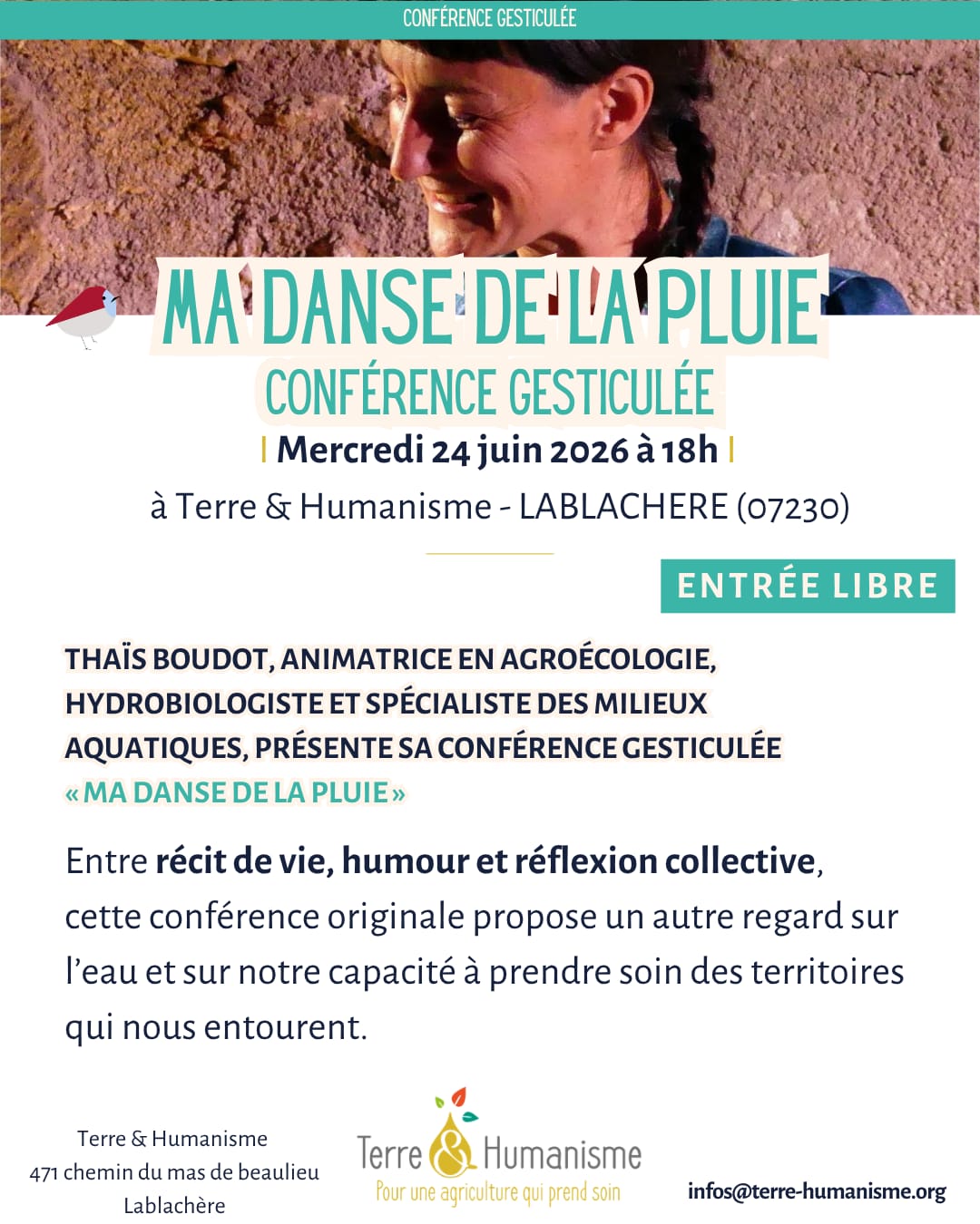 Affiche de Ma danse de la pluie à Lablachère
