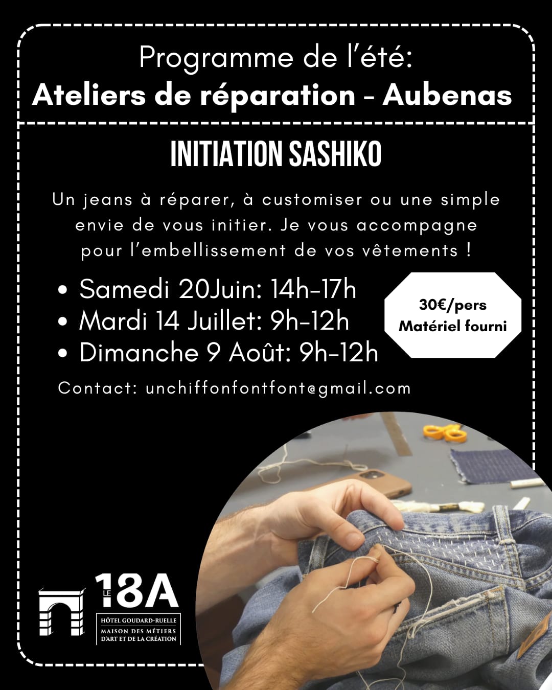 Affiche de Initiation sashiko à Aubenas