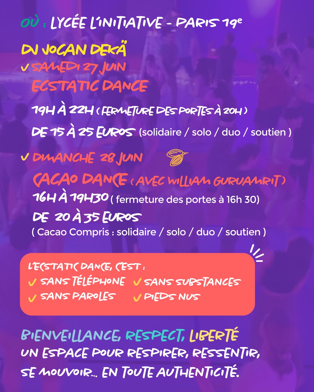 Affiche de Ecstatic dance & cacao dance à Paris