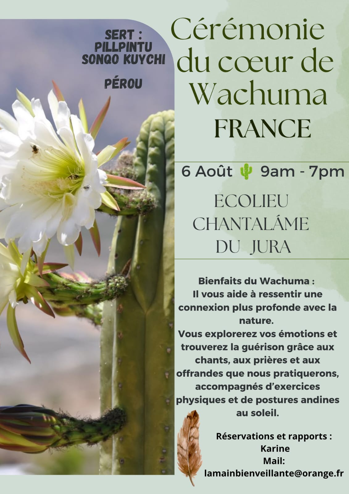 Affiche de Cérémonie du cœur de wachuma à Chantalâme