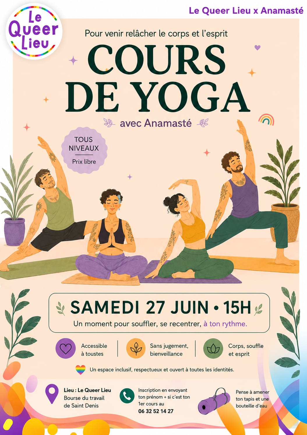 Affiche de Cours de yoga Ă Saint-Denis