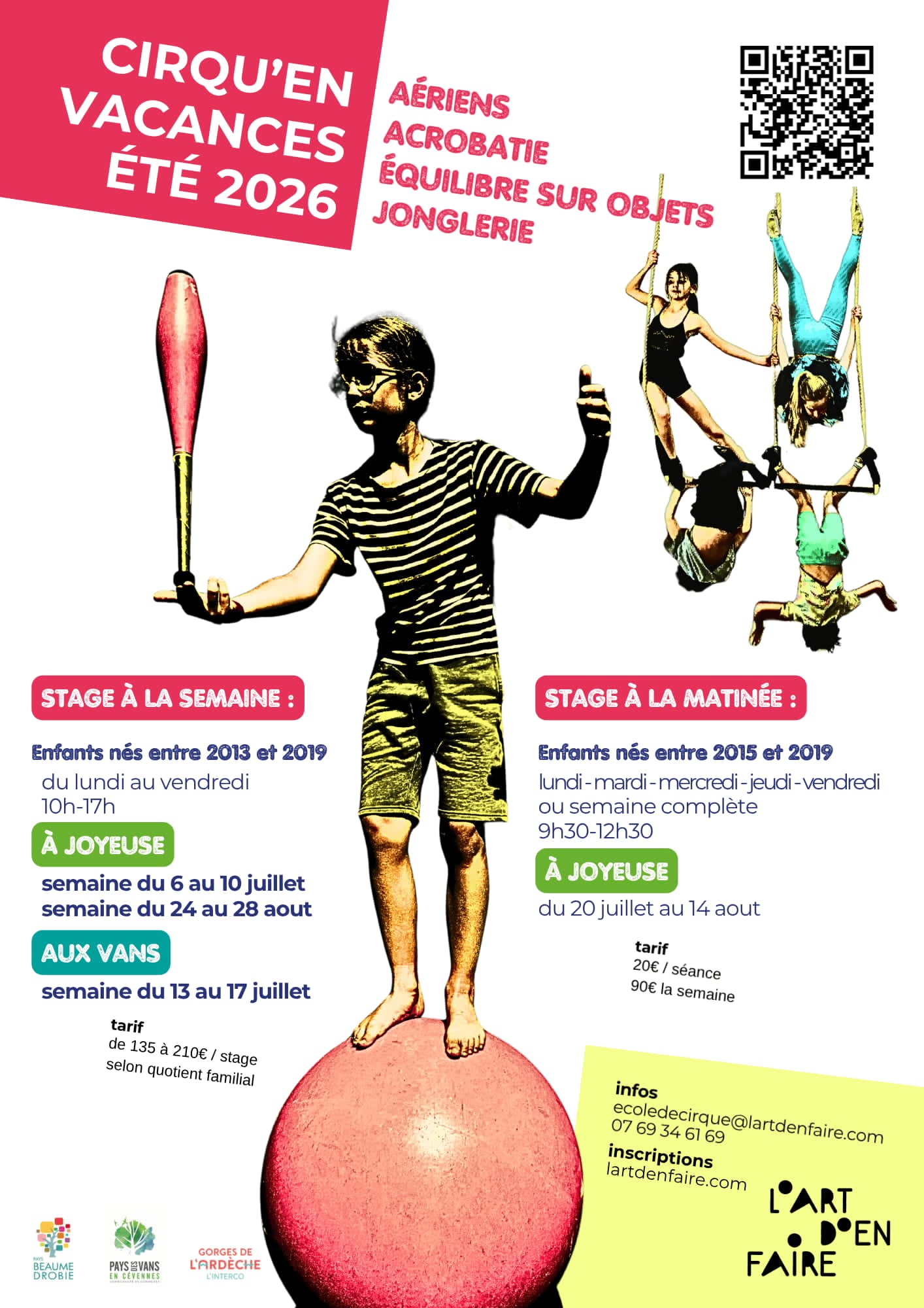 Affiche de Cirqu'en vacances été 2026 à Joyeuse