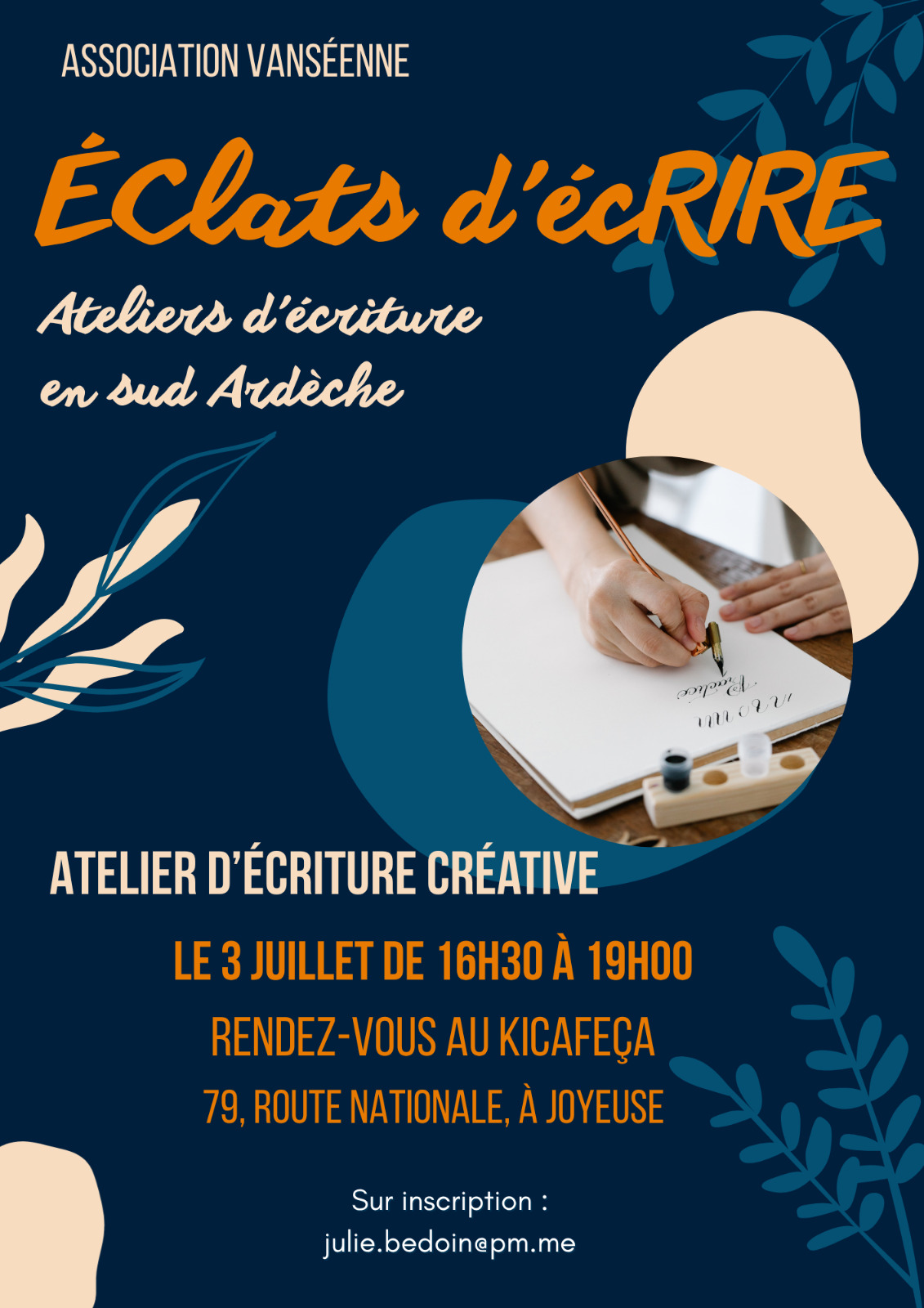 Affiche de Atelier d'écriture créative à Joyeuse