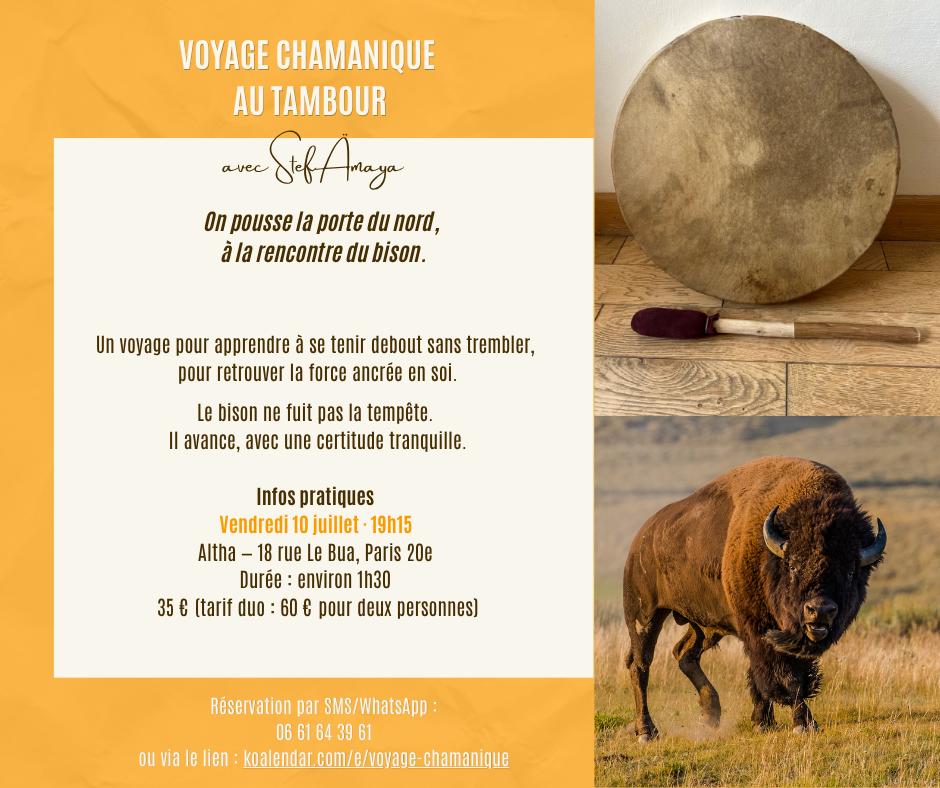 Affiche de Voyage chamanique au tambour à Paris