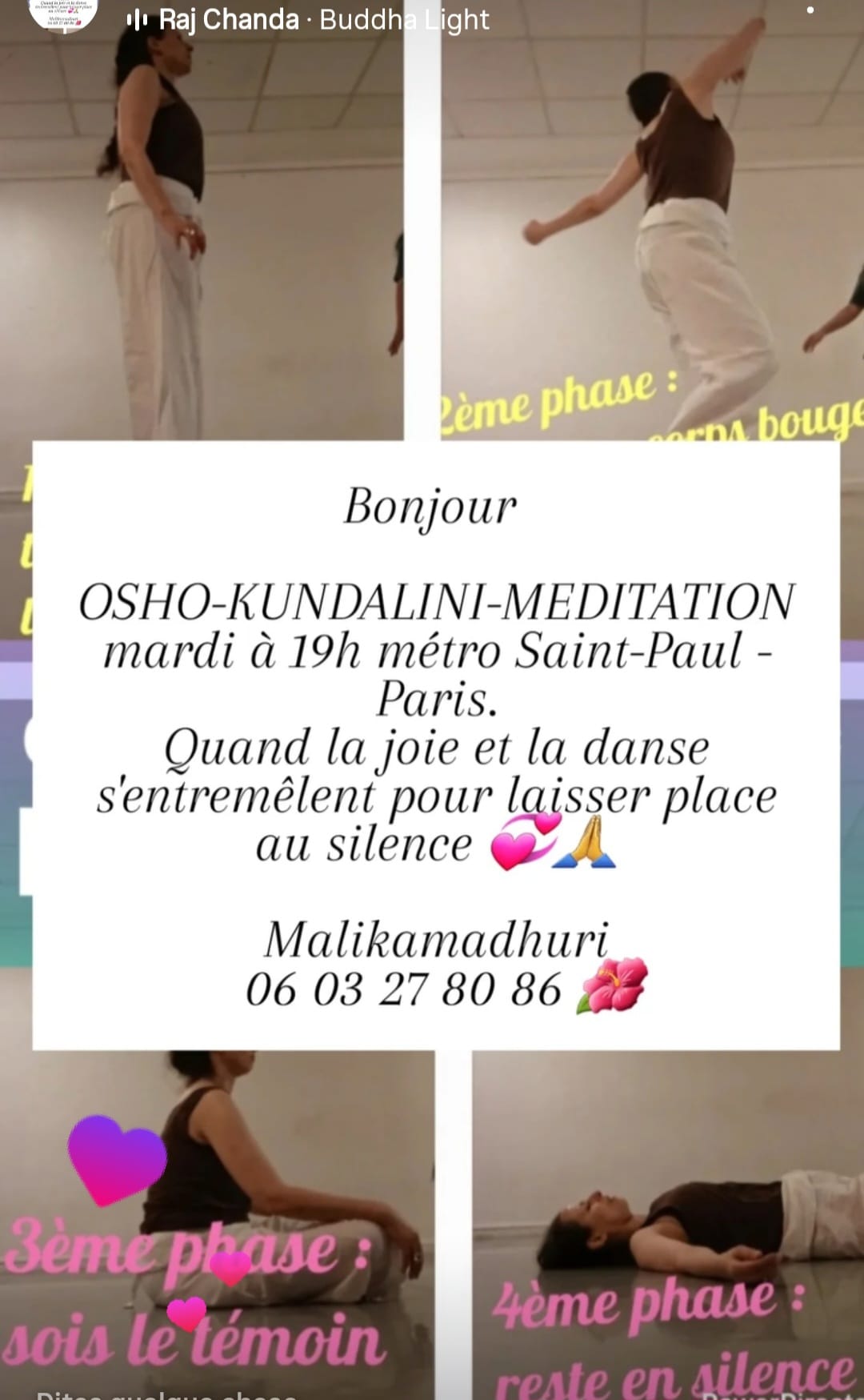 Affiche de Osho-kundalini-meditation à Paris