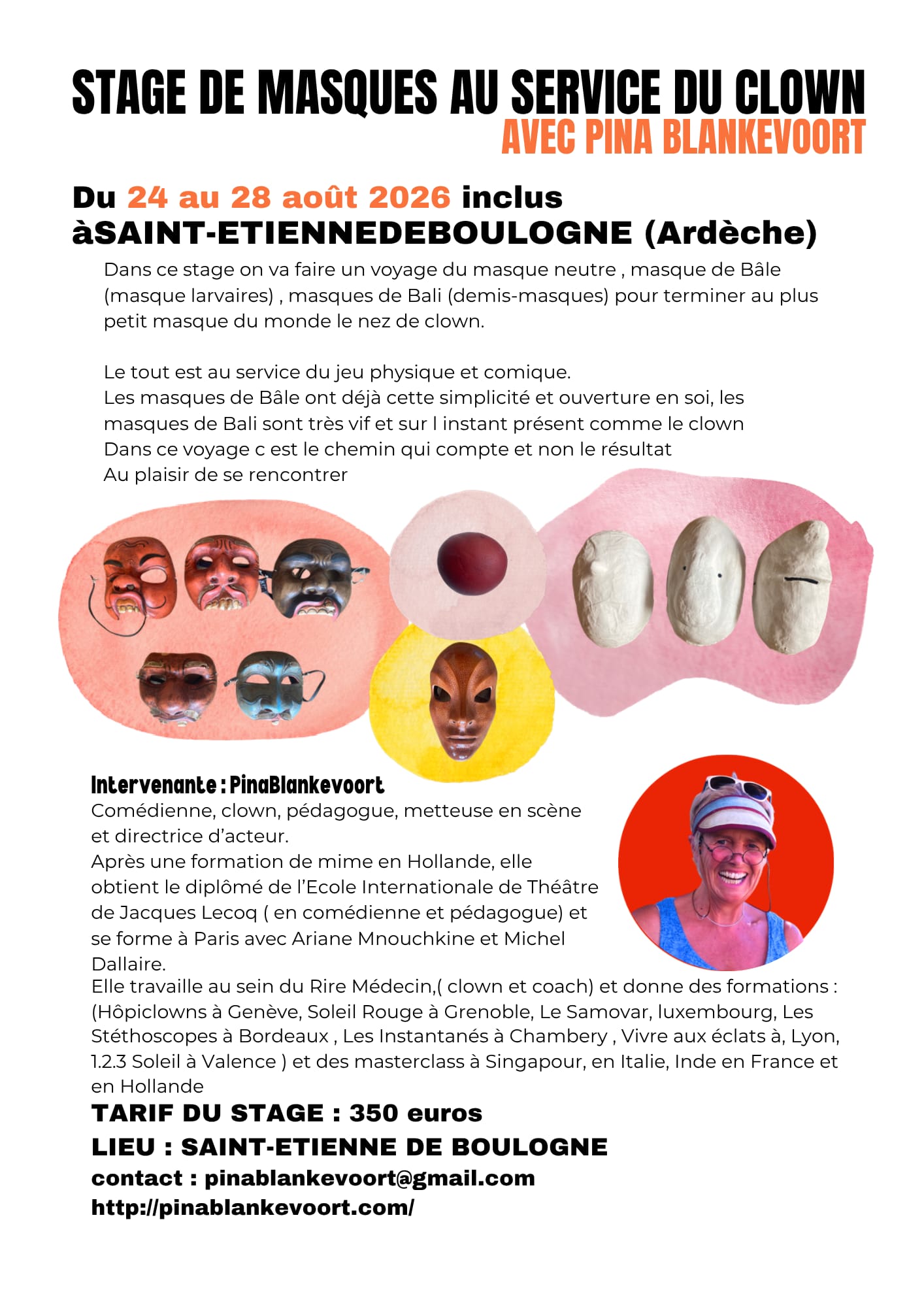 Affiche de Stage de masques au service à Saint-Etienne de Boulogne