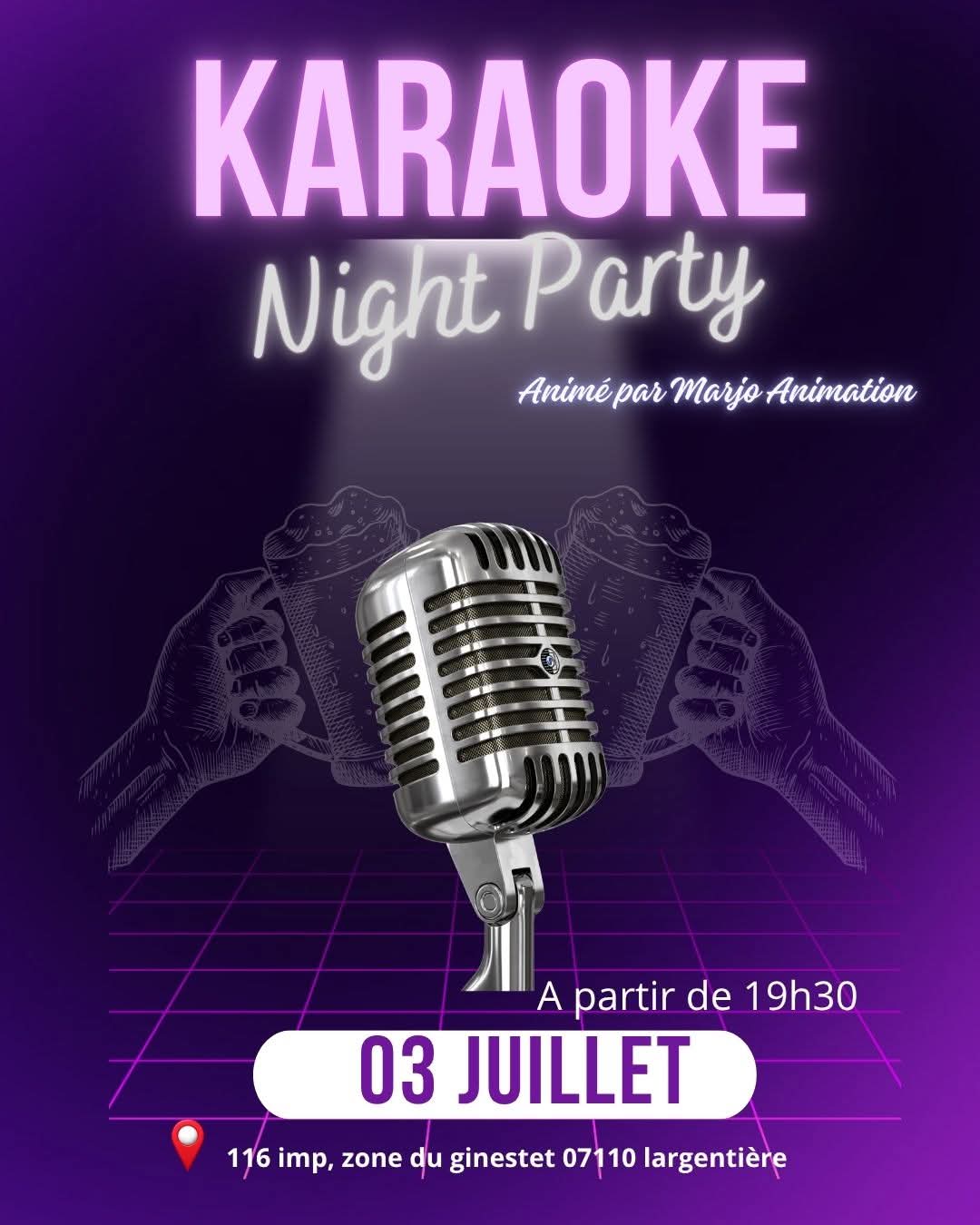 Affiche de Karaoke night party à Largentière