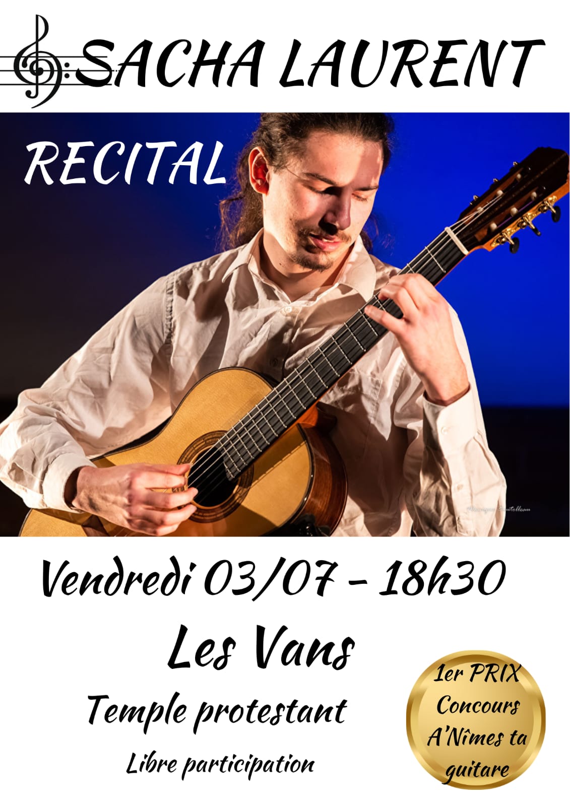 Affiche de Recital de guitare classique à Les Vans