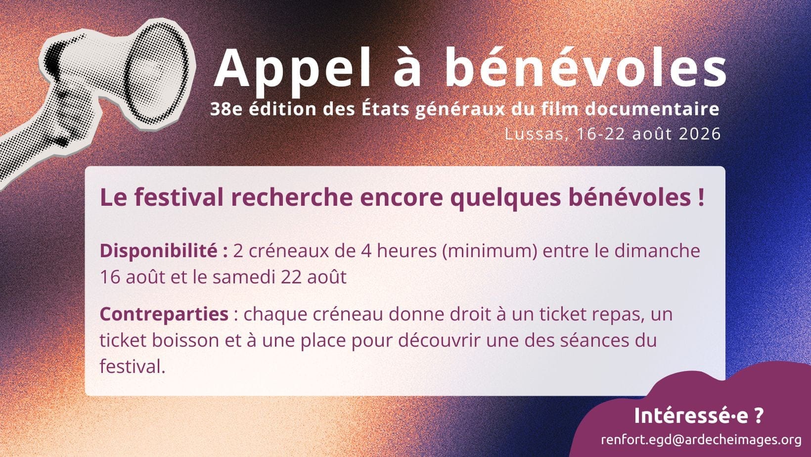 Appel à bénévoles - états
