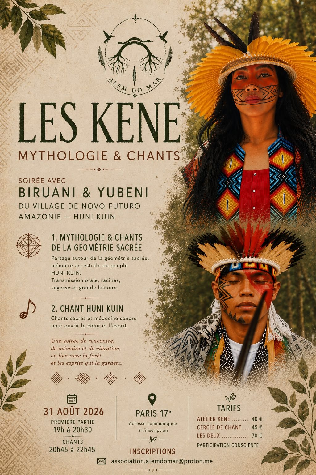 Affiche de Les kene mythologie chants à Paris