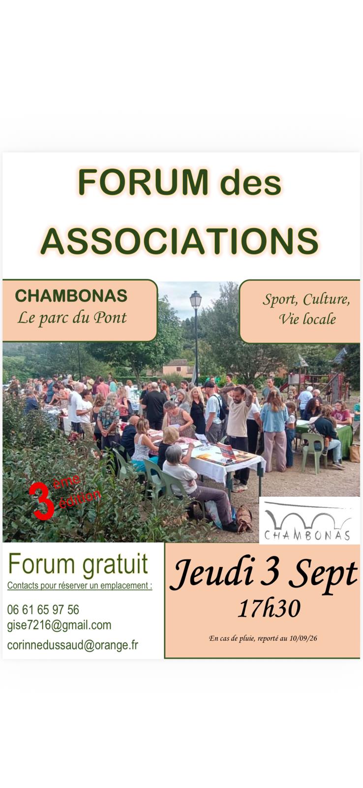 Affiche de Forum des associations à Chambonas