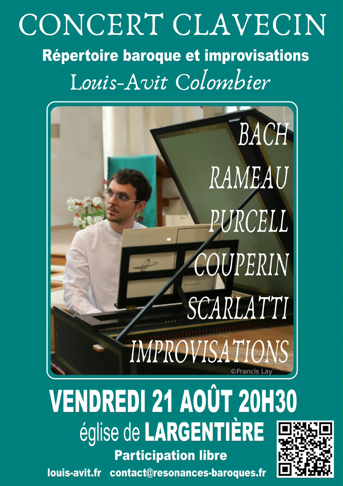 Affiche de Concert clavecin à Largentière