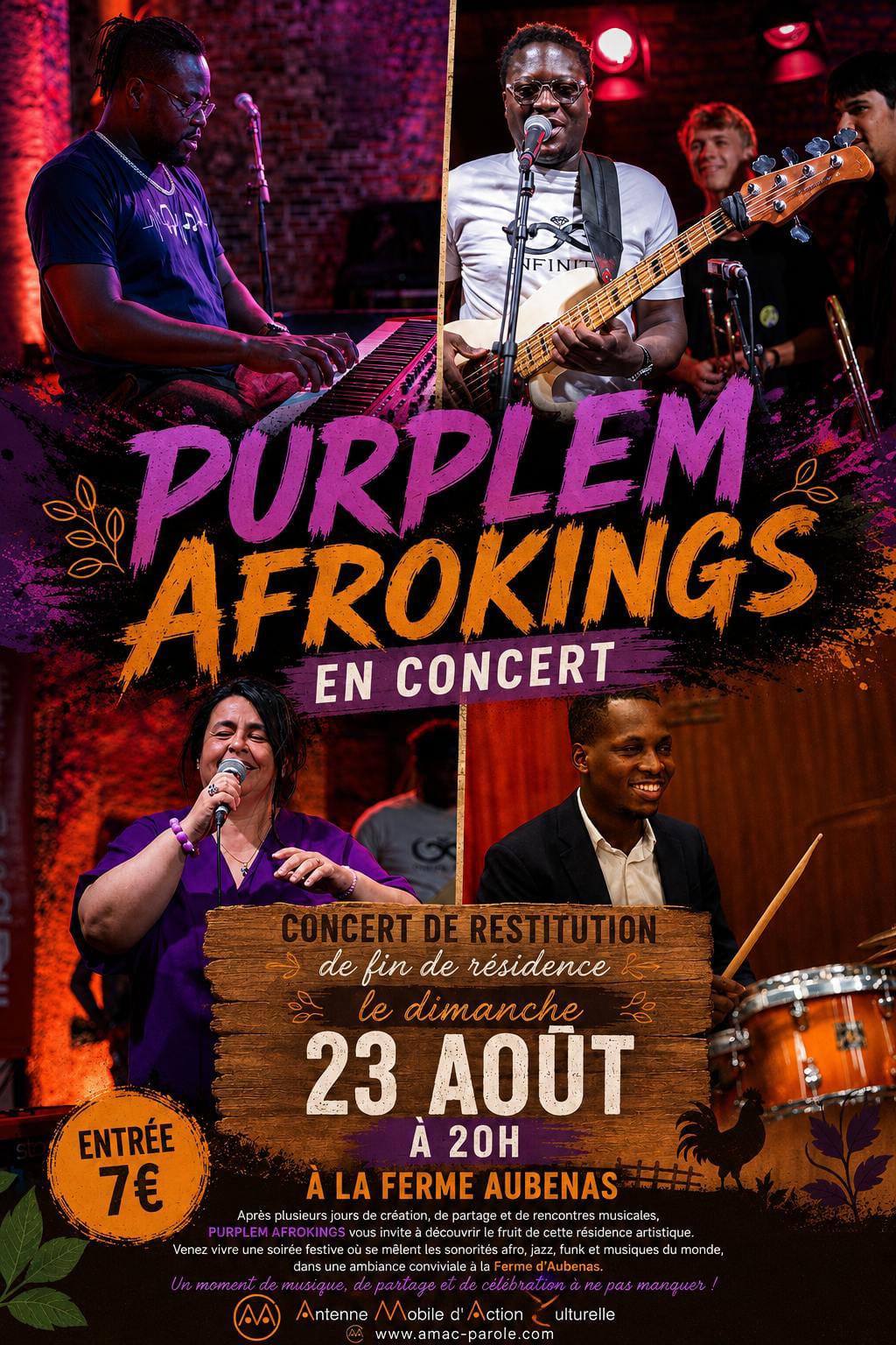 Affiche de Purplem afrokings en concert à Aubenas
